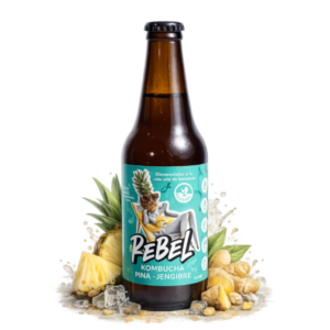 Rebel Kombucha piña-jengibre 330 ml